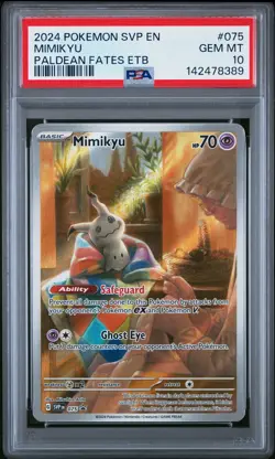 2024 POKEMON SVP EN-SV BLACK STAR PROMO #075 MIMIKYU PSA 10 - Image 1