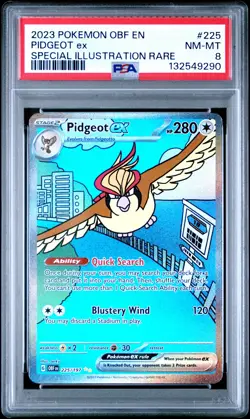 2023 POKEMON OBF EN-OBSIDIAN FLAMES SPECIAL ILLUSTRATION RARE PIDGEOT EX PSA 8 - Image 1