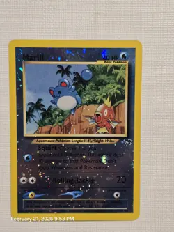 Pokemon Marill 11/18 **SWIRL** Southern Islands Reverse Holo LP - Image 1