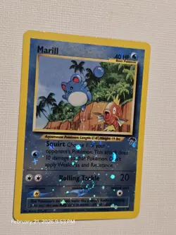 Pokemon Marill 11/18 **SWIRL** Southern Islands Reverse Holo LP - Image 3