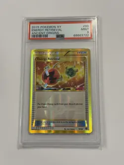 POKEMON 2015 Ancient Origins XY Trainer ENERGY RETRIEVAL #99 PSA 9 Mint RARE - Image 1