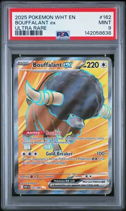 2025 POKEMON WHT EN-WHITE FLARE ULTRA RARE #162 BOUFFALANT EX PSA 9 - Image 1