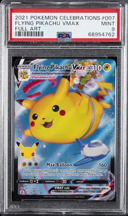 2021 POKEMON CELEBRATIONS #007 FULL ART/FLYING PIKACHU VMAX PSA 9 - Image 1