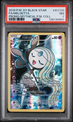 2016 POKEMON XY PROMO MYTHICAL POKEMON COLLECTION FULL ART/MELOETTA PSA 7 - Image 1