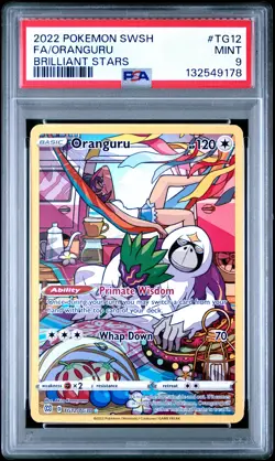 2022 POKEMON SWORD & SHIELD BRILLIANT STARS #TG12 FULL ART/ORANGURU PSA 9 - Image 1