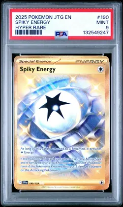 2025 POKEMON JTG EN-JOURNEY TOGETHER HYPER RARE #190 SPIKY ENERGY PSA 9 - Image 1