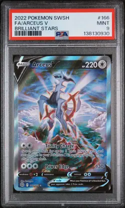 2022 POKEMON SWORD & SHIELD BRILLIANT STARS #166 FULL ART/ARCEUS V PSA 9 - Image 1