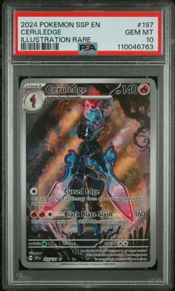 2024 Pokemon SSP EN-Surging Sparks Ceruledge Illustration Rare PSA 10 #197 IR - Image 1