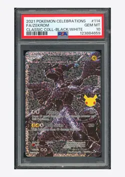 Pokemon PSA 10 Zekrom Holo 2021 114/114 Celebrations English - Image 1
