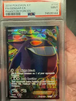 2014 Pokemon X Y Gengar EX FA 114/119 Phantom Forces PSA 9 - Image 1