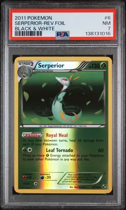 2011 POKEMON BLACK & WHITE #6 SERPERIOR-REVERSE FOIL PSA 7 - Image 1