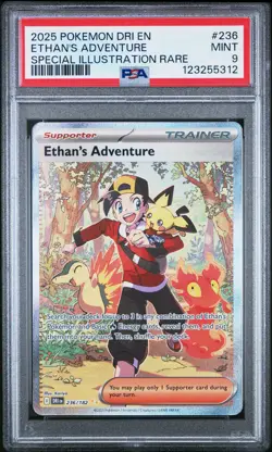 2025 POKEMON DRI SPECIAL ILLUSTRATION RARE #236 ETHAN'S ADVENTURE PSA 9 - Image 1