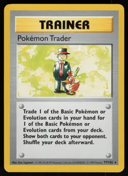 Pokemon Trader 77/102 Rare Base Set Shadowless Pokemon - Image 1