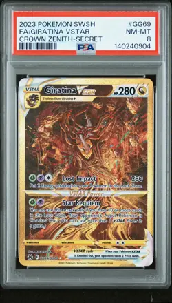 2023 POKEMON SWORD & SHIELD CROWN ZENITH SECRET FULL ART/GIRATINA VSTAR PSA 8 - Image 1