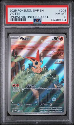 2025 POKEMON SVP PROMO UNOVA VICTINI ILLUSTRATION COLLECTION #208 VICTINI PSA 8 - Image 1