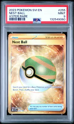 2023 POKEMON SVI EN-SCARLET & VIOLET HYPER RARE #255 NEST BALL PSA 9 - Image 1