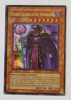 Yu-Gi-Oh Dark Eradicator Warlock Ultra Rare SD6-E001 -- 1st Edition - Image 1
