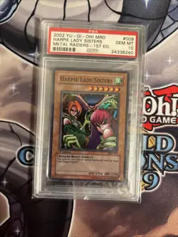 Yu-Gi-Oh! Metal Raiders Harpie Lady Sisters 1st Edition Card MRD-009 PSA 10 - Image 1