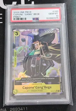 ONE PIECE (PRB01) Capone"Gang"Bege Alt Premium Booster FULL ART PSA 10 - Image 1