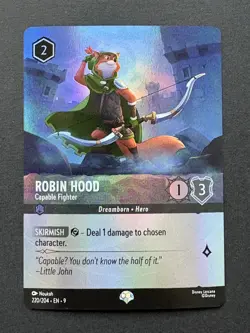 Disney Lorcana Fabled - Robin Hood, Capable Fighter Epic Foil #220/204 - Image 1