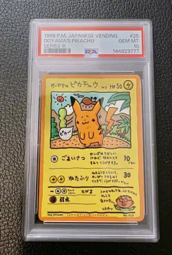 PSA 10 Ooyama's Pikachu Series III Promo Pokemon Card Japanese Vending 1998 - Image 1