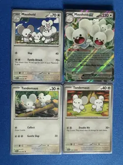 Maushold EX Paradox Rift+Maushold+Tandemaus (x2) 4-card Pokemon lot - PWE - Image 1