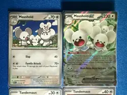 Maushold EX Paradox Rift+Maushold+Tandemaus (x2) 4-card Pokemon lot - PWE - Image 3