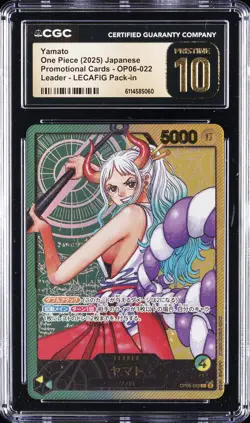 2025 ONE PIECE JAPANESE PROMO CARD LEADER LECAFIG PACK-IN YAMATO CGC 10 PRISTINE - Image 1