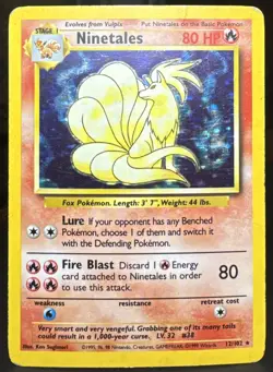 Pokemon Pokemon TCG Ninetales 012/102 Base Set Holo Rare Card - Image 1