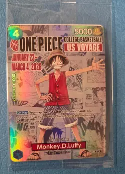 One Piece Monkey. D. Luffy College Basketball US Voyage Promo Card Sealed - Image 1