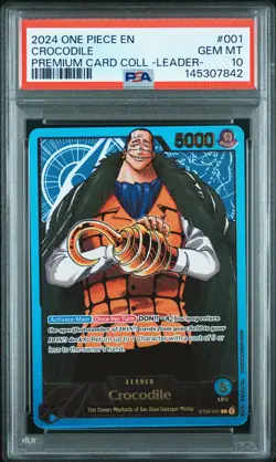 2024 ONE PIECE PREMIUM CARD COLLECTION LEADER COLLECTION -#001 CROCODILE PSA 10 - Image 1