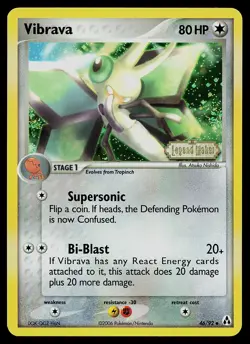 Pokemon Card - Vibrava Legend Maker 46/92 Uncommon Reverse Holo Stamped - Image 1