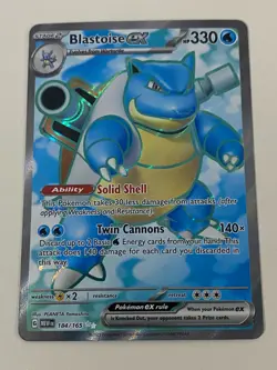 Pokemon Blastoise ex 184/165 - Scarlet Violet 151 Ultra Rare NM - Free Card - Image 1