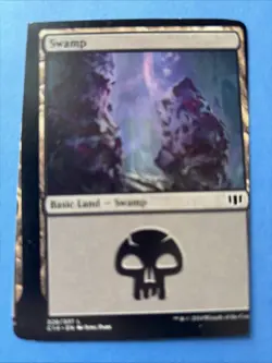 MTG MISPRINTS Swamp Miscut Error Twisted Square Corners - Image 1