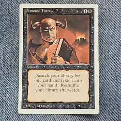 MTG Magic the Gathering Revised Edition Demonic Tutor good condition - Image 1