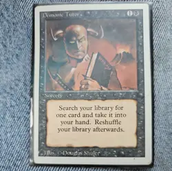 MTG Magic the Gathering Revised Edition Demonic Tutor good condition - Image 3