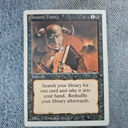 MTG Magic the Gathering Revised Edition Demonic Tutor good condition - Image 5