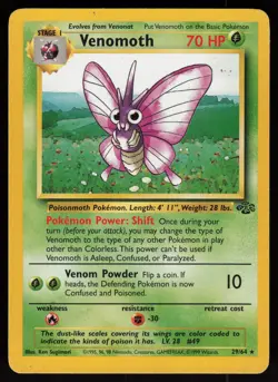 Venomoth 29/64 Rare Jungle Unlimited Pokemon - Image 1