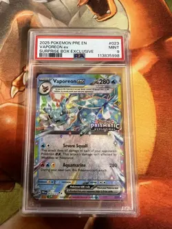 Vaporeon ex 023/131 Prismatic Evolutions Stamp Promo PSA Graded 9 Pokemon TCG - Image 1