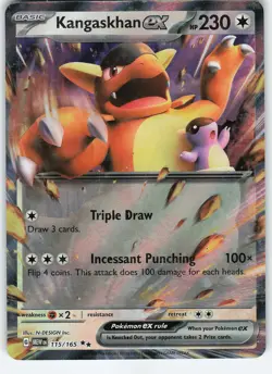 Kangaskhan ex 115/165 Double Rare Holo SV: Scarlet & Violet 151 NM Pokemon - Image 1
