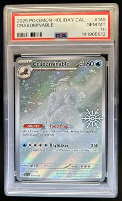 2025 Pokemon Holiday Cal Crabominable 2024 Illustration Rare #149 PSA 10 Gem - Image 1