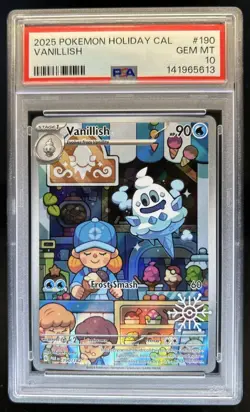 2025 Pokemon Holiday Cal Vanillish 2023 Illustration Rare #190 PSA 10 Gem Mint - Image 1