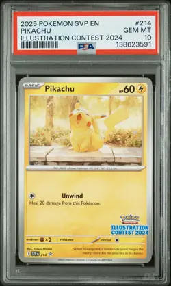 2025 POKEMON SVP EN-SV BLACK STAR PROMO ILLUSTRATION CONTEST 2024 PIKACHU PSA 10 - Image 1