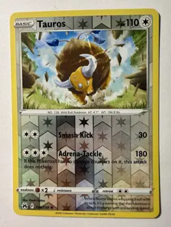 Crown Zenith #106/159 Tauros Reverse Holo Pokemon - Image 1