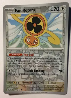 Fan Rotom 118/142 Reverse Holo Common LP - Pokemon TCG S&V Stellar Crown SCR - Image 1
