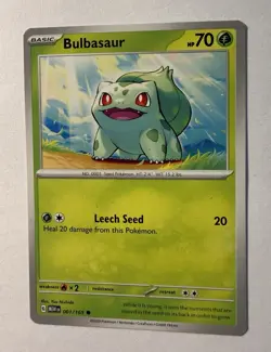 Bulbasaur #001/165 SV: Scarlet & Violet 151 Common Pokemon TCG NM/M - Image 1