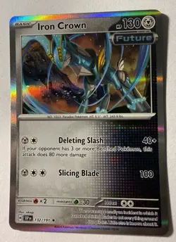 Iron Crown [Future] 132/191 SSP EN Holo Rare Pokemon Surging Sparks 2024 - Image 1