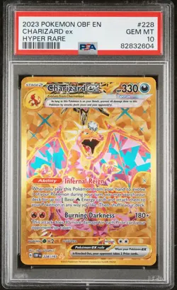 2023 POKEMON OBF EN-OBSIDIAN FLAMES HYPER RARE #228 CHARIZARD EX PSA 10 - Image 1