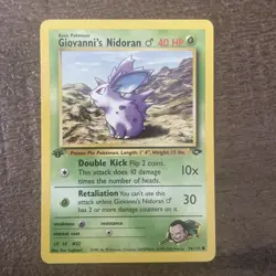 Pokemon TCG Giovanni's Nidoran M 76/132 Gym Challenge 1st Edition VLP Free Ship - Image 1