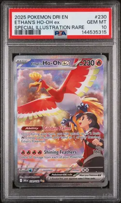 2025 Pokemon Destined Rivals Ethan's ho-oh ex SIR PSA 10 Gem Mint 230 - Image 1
